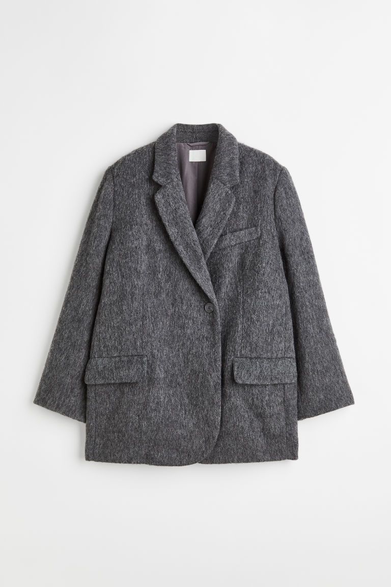 H & M - Double-breasted Jacket - Gray | H&M (US + CA)