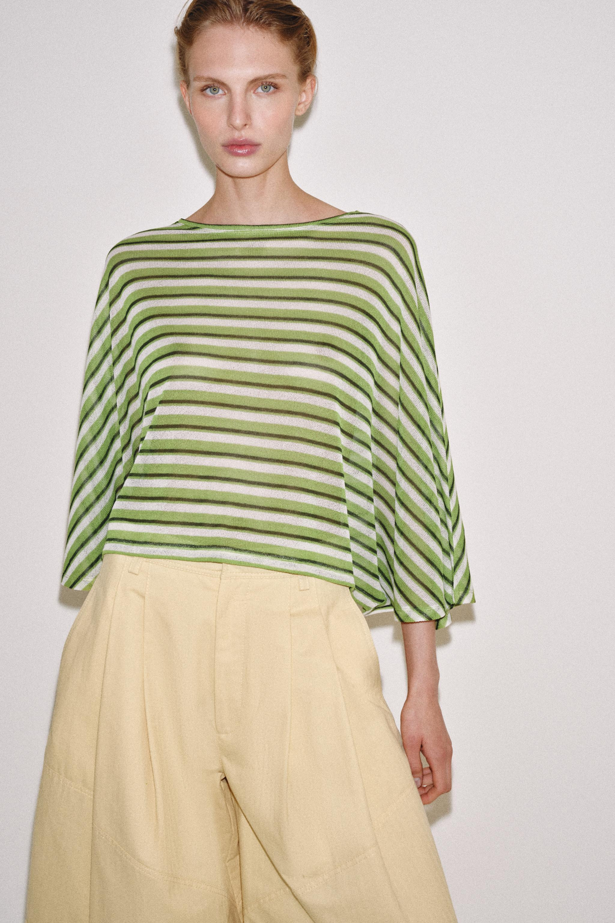 STRIPED RUSTIC CAPE T-SHIRT | Zara US