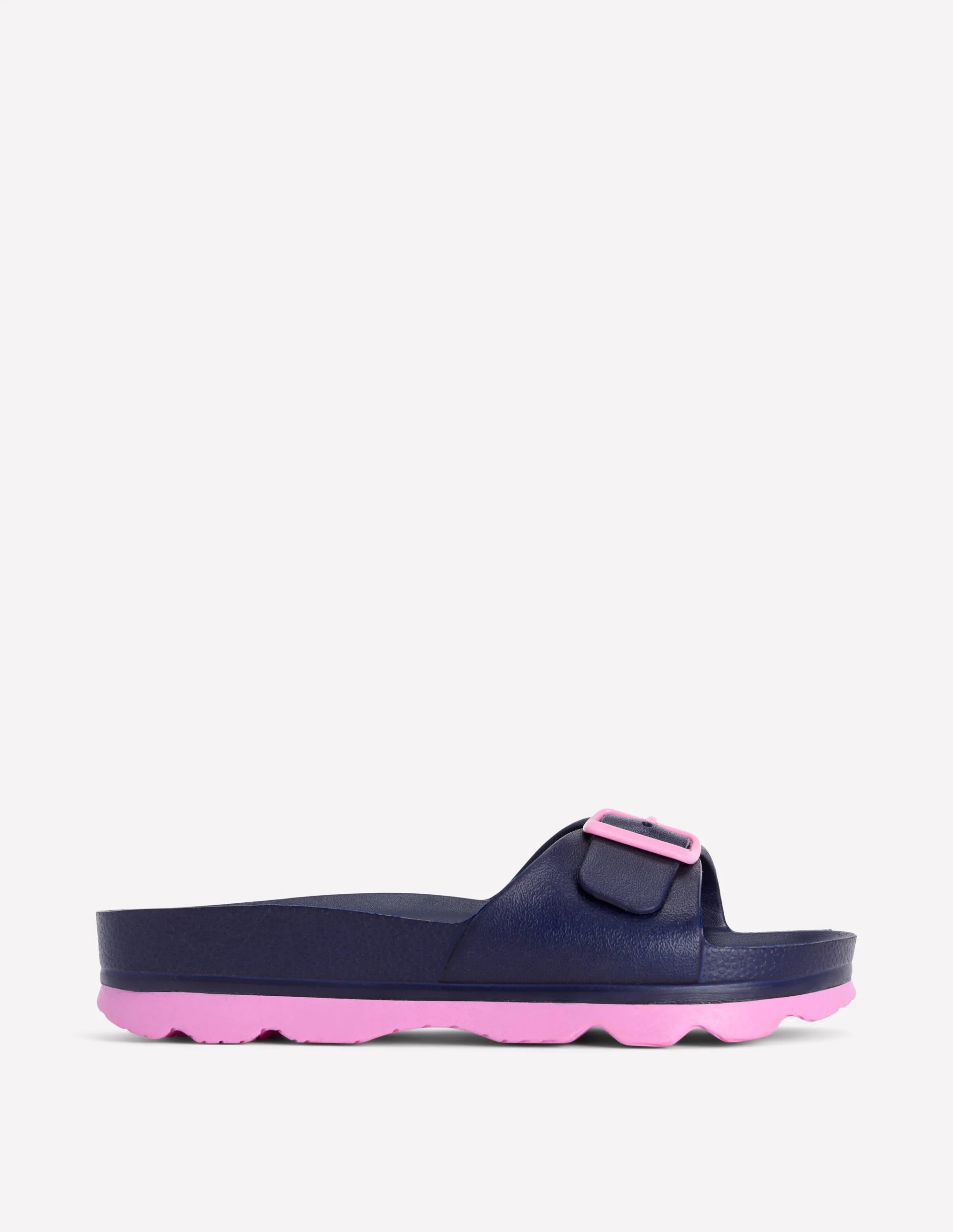 Lyla Single Buckle Sliders-Navy/Pink | Boden (US)