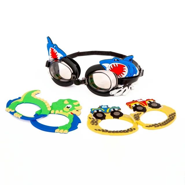 EyePop Shark 3-in-1 Swim Goggle Set for Children, Multi-Color, Unisex | Walmart (US)