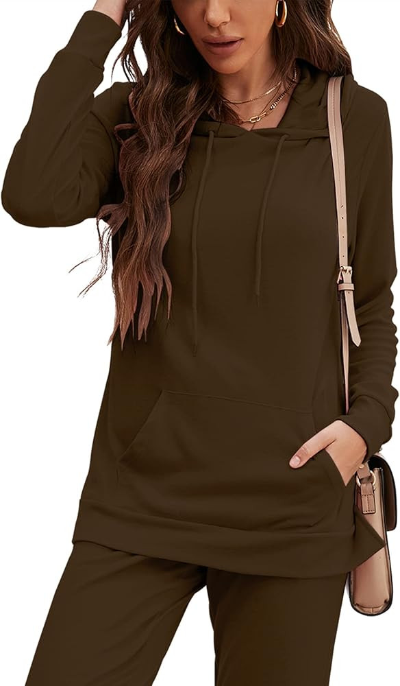 ZHENWEI Sweatsuits for Women Set Jogger Set Hoodie Two Piece Lounge Suit Long Sleeve Athletic Outfit | Amazon (US)