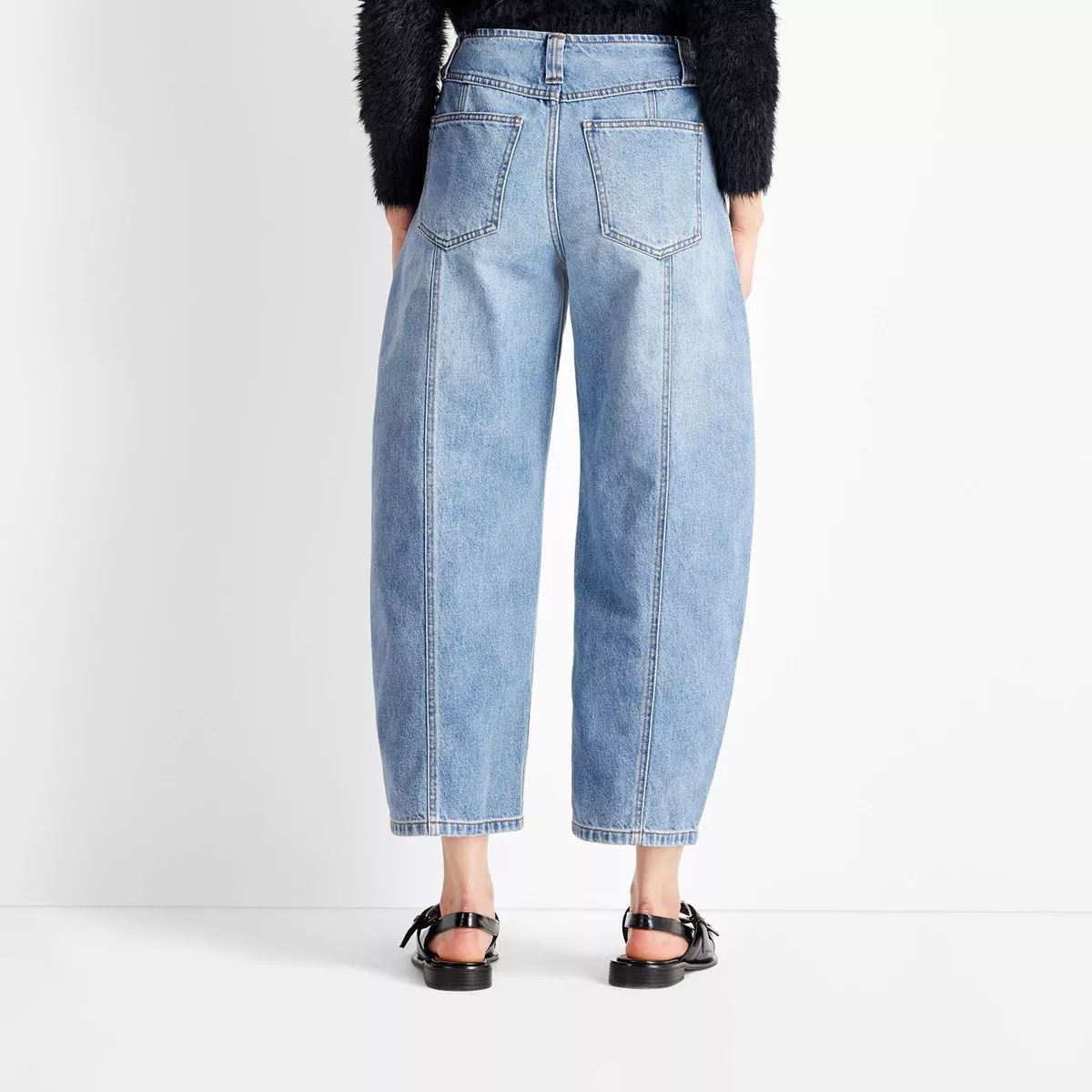 Women's Mid-Rise Barrel Leg Jeans - Future Collective | Target