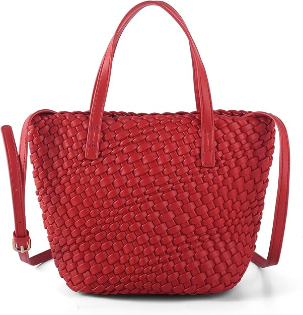 Woven Bags for Women Tote Hobo Shoulder Crossbody Bags PU Leather Handwoven Purse Summer Beach Tr... | Amazon (US)