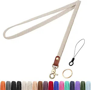 Fishent Stretchy Thin Lanyards for Keys ID Badges, Cute Long Teacher Neck Key Lanyard Keychains f... | Amazon (US)
