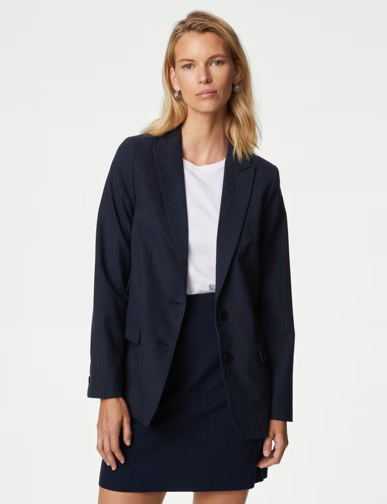 Relaxed Pinstripe Single Breasted Blazer | Marks & Spencer (UK)