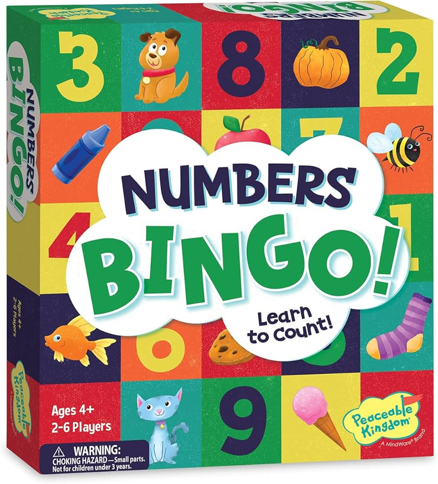 Peaceable Kingdom Numbers Bingo - Counting and Number Recognition Game for Kids Ages 4 Years and ... | Amazon (US)