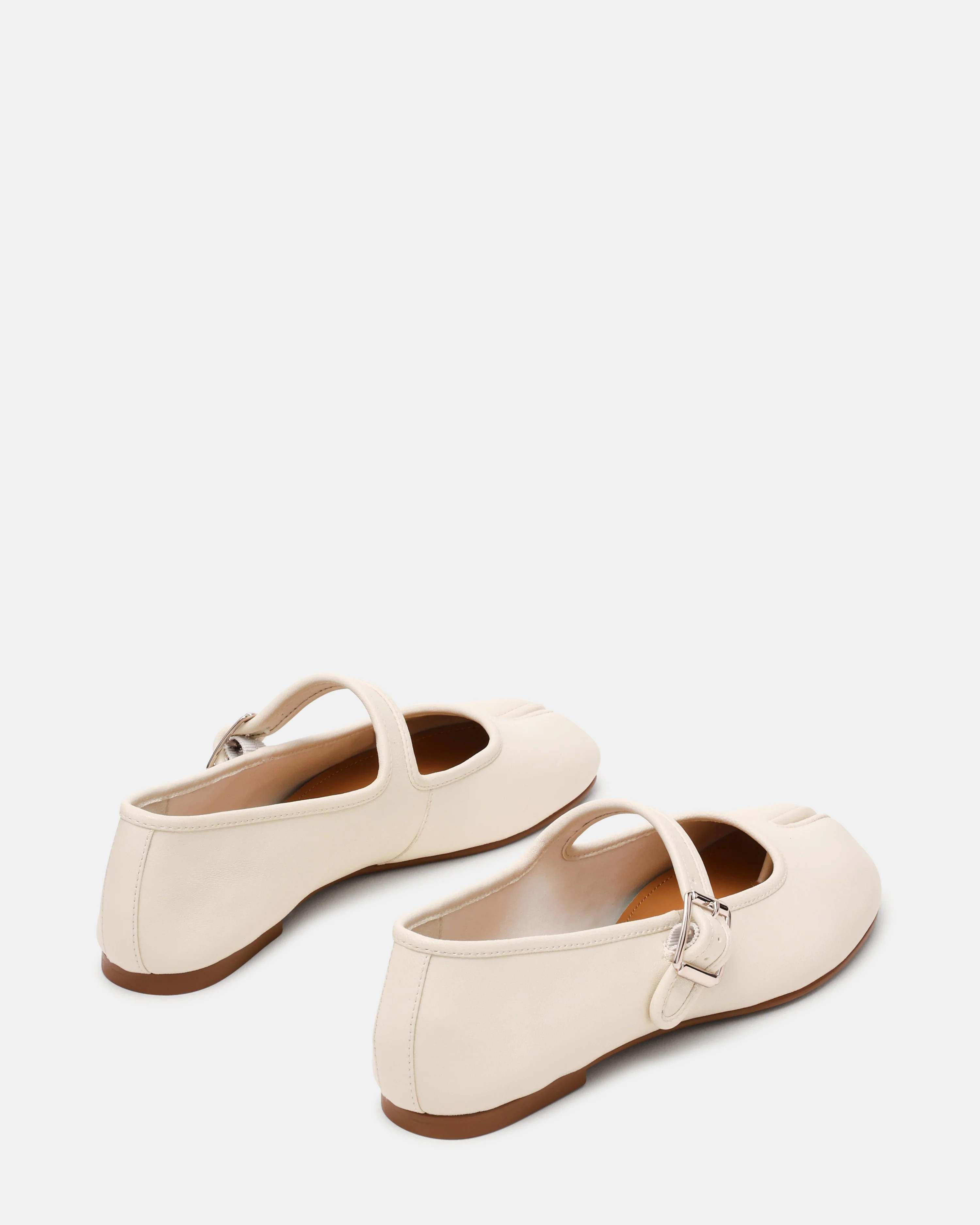 CALARA White Leather Tabi Mary Jane Split Toe Ballet Women's Flat | Steve Madden (US)