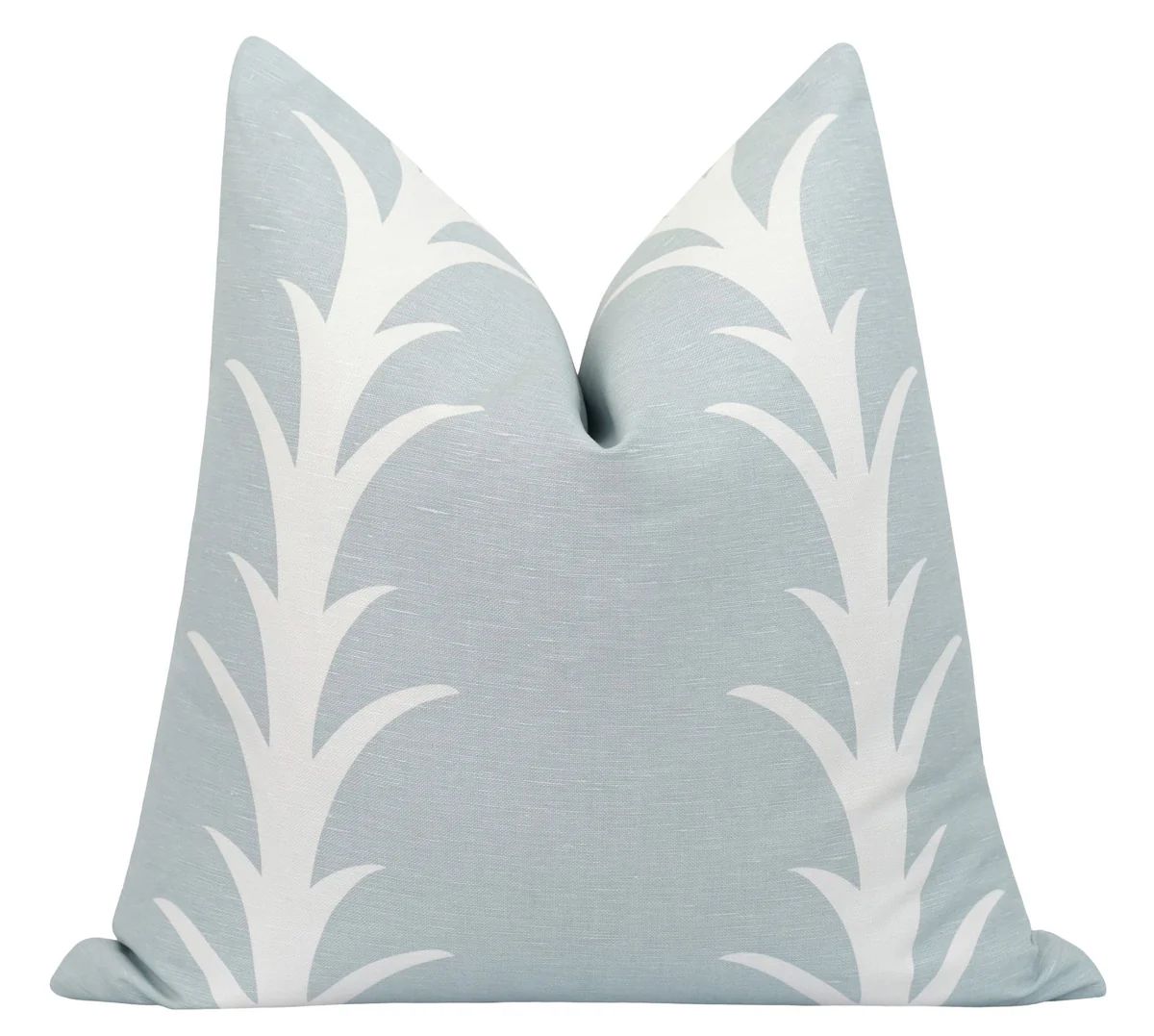 Acanthus Sky Blue Double Striped Linen Pillow | Land of Pillows