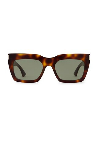 Saint Laurent Rectangular Sunglasses in Brown | FWRD 