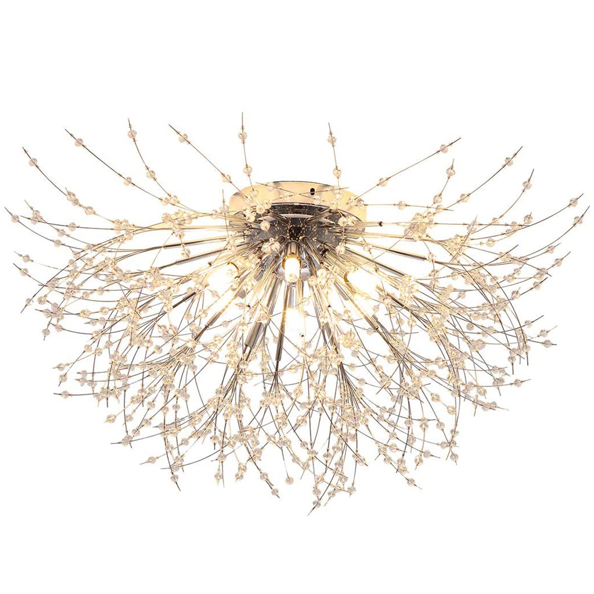 Starburst Firework Chandeliers Crystal Lighting Fixtures Stainless Steel Ceiling for Bedroom Dini... | Walmart (US)
