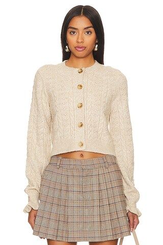 Tularosa Palmira Cropped Cable Cardigan in Beige from Revolve.com | Revolve Clothing (Global)