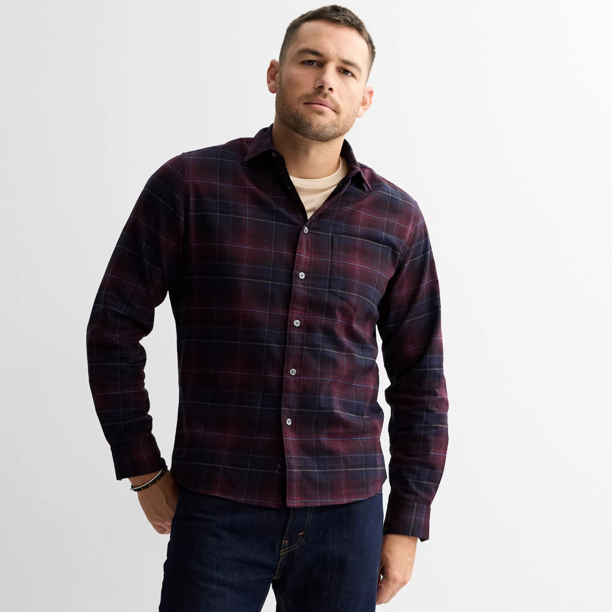 Men's Apt. 9® Stretch Flannel Shirt | Kohl's