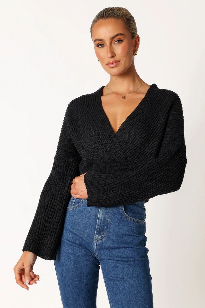 Brinley Crop Knit Sweater - Black | Petal & Pup (US)