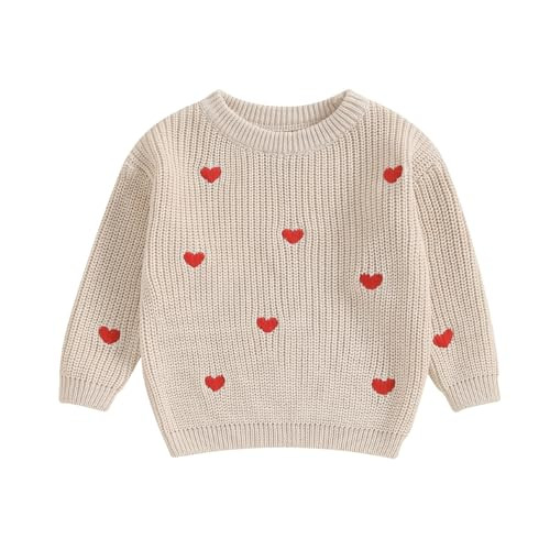 Toddler Baby Boy Girl 18-24 Months Heart Knit Oversized Sweater Infant Fall Winter Pullover Outfit | Amazon (US)