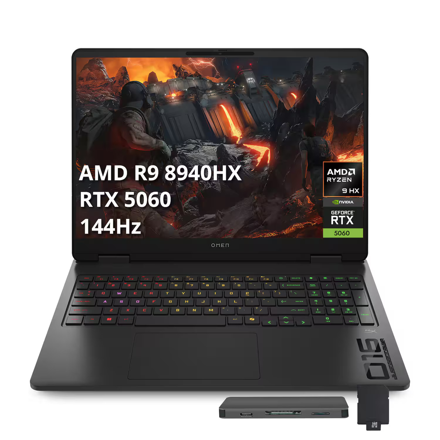 HP - Upgraded - OMEN 16" 144Hz Gaming Laptop,AMD Ryzen 9 8940HX,32GB DDR5,1TB SSD+1TB Dock Station,GeForce RTX 5060,Win 11 Pro - Black | Best Buy U.S.