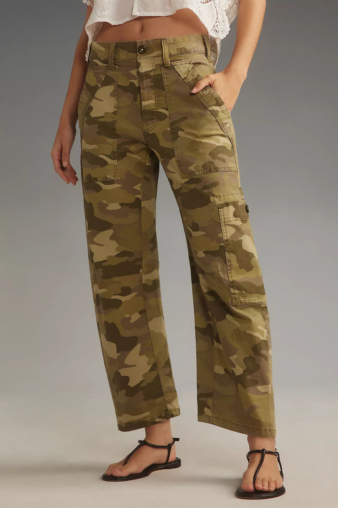 The Millie Low-Slung Barrel Pants by Pilcro: Printed Edition | Anthropologie (US)