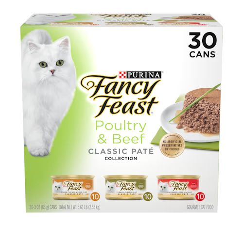Fancy Feast Grain Free Poultry and Beef Feast Classic Collection Pate Wet Cat Food Variety Pack, ... | Petco