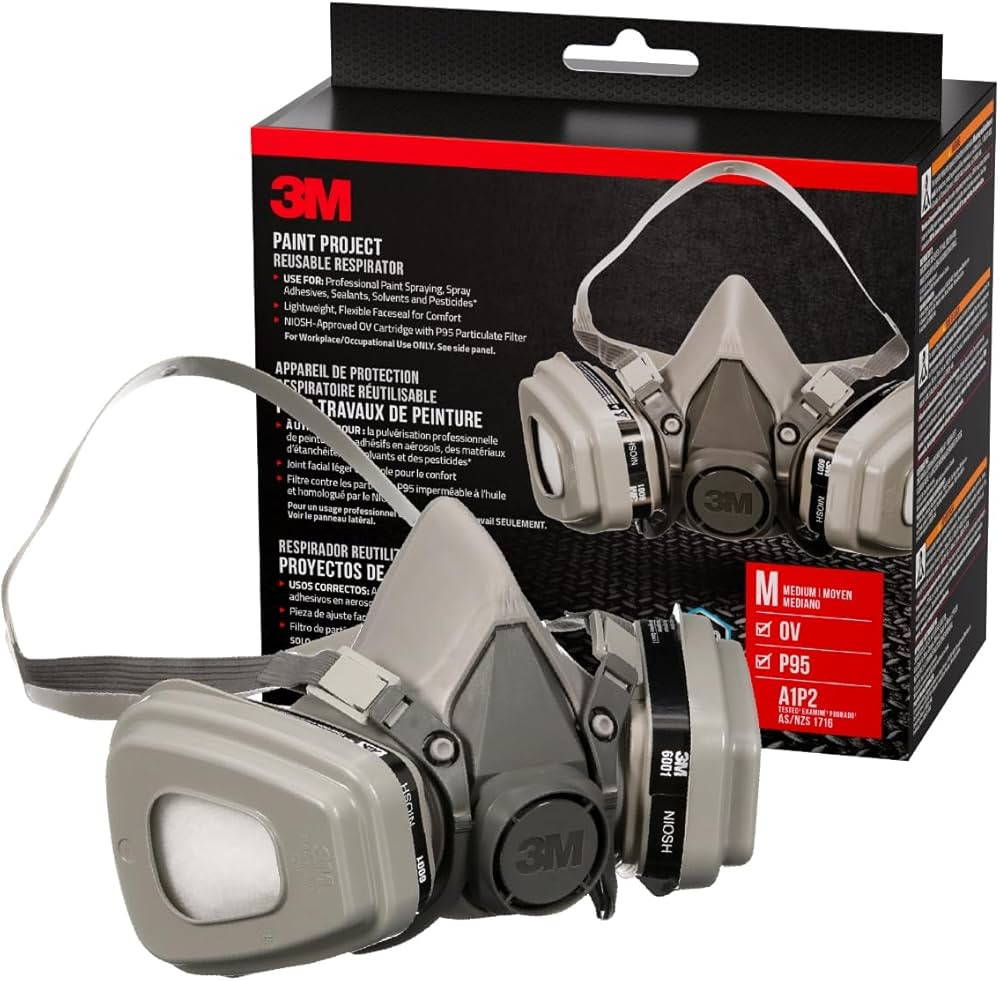 3M P95/OV Paint Project Reusable Respirator 6211, Medium Size, NIOSH-APPROVED Organic Vapor Cartr... | Amazon (US)