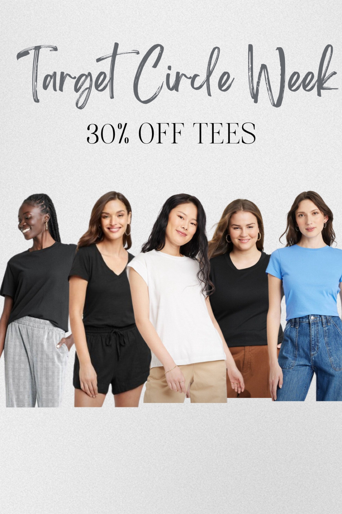 Target Circle Week// 30% off t-shirts 

Love their basic tees for everyday wear, especially with leggings!

#LTKxTarget #LTKfindsunder50 #LTKsalealert