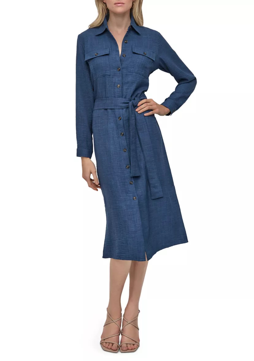 Women's Long Sleeve Collared Shirtdress | Belk