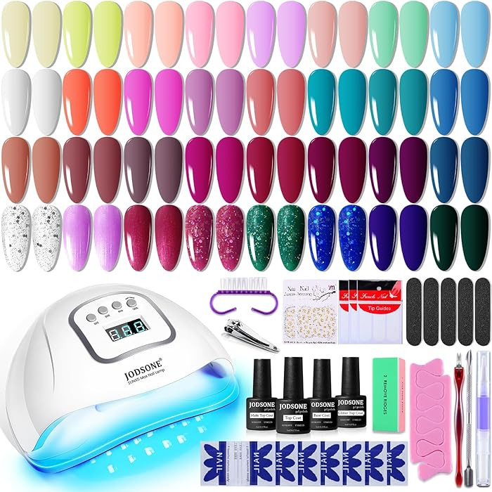 JODSONE Gel Nail Polish Kit with U V Light 32 Colors Gel Polish Set Soak Off Nail Kit Nail Art Sa... | Amazon (US)