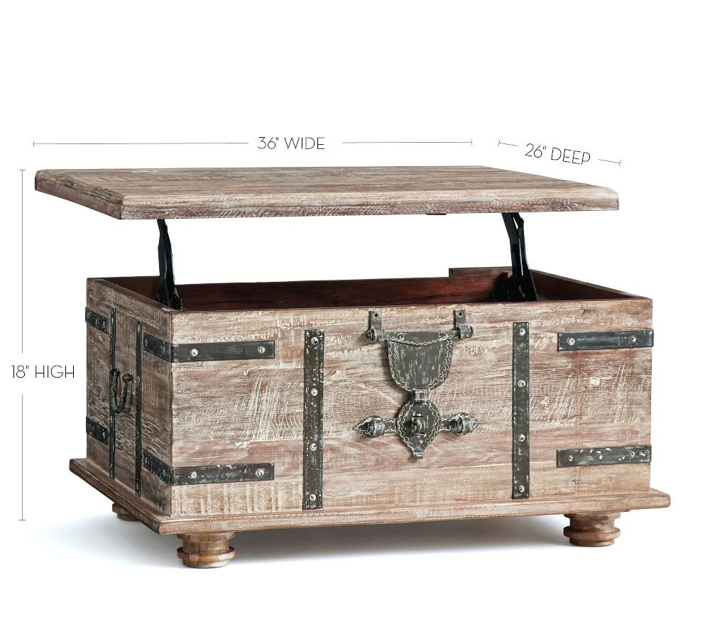 Kaplan Reclaimed Wood Lift-Top Coffee Table | Pottery Barn (US)