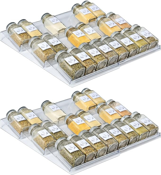 Vtopmart Spice Drawer Organizer, 2 Pack Plastic Spice Rack Organizer Expandable From 13" to 26" f... | Amazon (US)