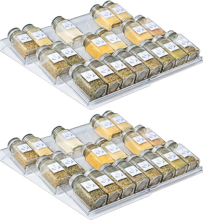 Vtopmart Spice Drawer Organizer, 2 Pack Plastic Spice Rack Organizer Expandable From 13" to 26" f... | Amazon (US)