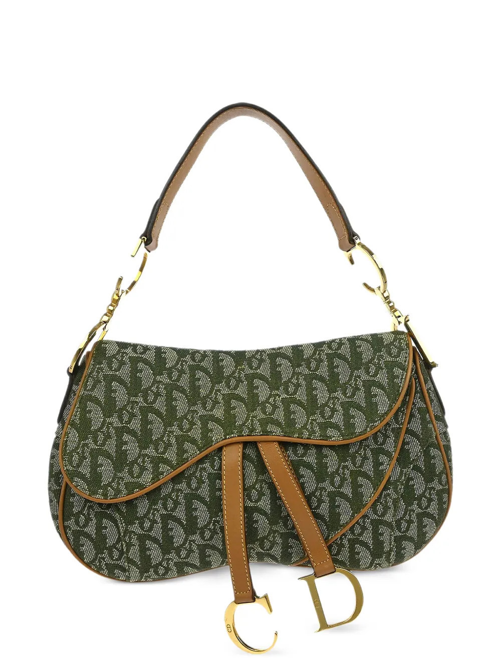 Christian Dior Pre-Owned 2001 Double Saddle tote bag - Green | Farfetch Global