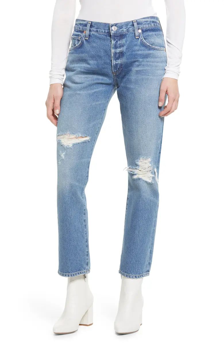 Emerson Ripped Slim Fit Boyfriend Ankle Jeans | Nordstrom