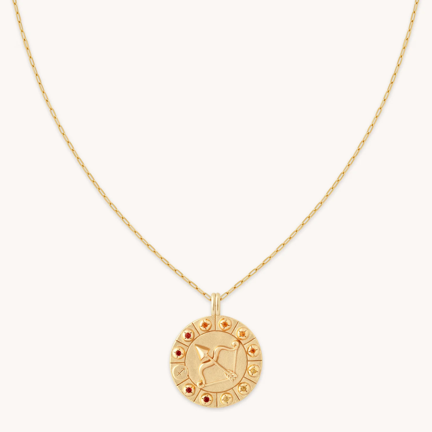 Sagittarius Gold Zodiac Bold Pendant | Astrid & Miyu Necklaces | Astrid and Miyu