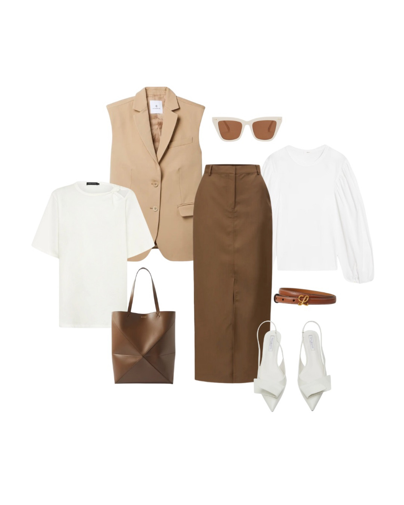 A pencil skirt is the new skirt shape to invest in now !
Go for choc brown or black.
Add a sleeveless vest, a white tee and white slingbacks. Always white shoes. Heels are best with a straight midi skirt ( flat sandals work with an A line skirt ).
Stick to chic colours that tone together but don’t necessarily match ! 
Shop the look here #shopwithfifi 

#LTKaustralia #LTKstyletip #LTKMostLoved