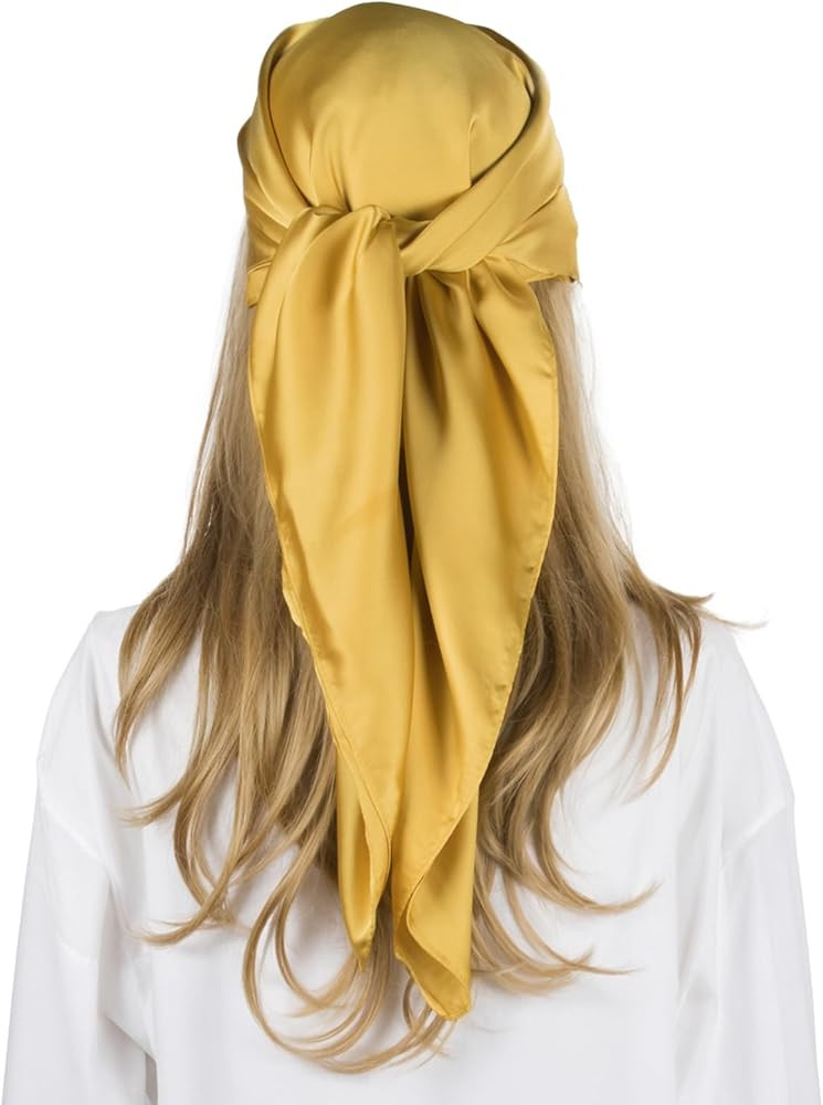 RIIQIICHY 35 Inch Head Scarf for Women Hair Scarf Like Silk Scarf Square Scarf Bandanas for Women | Amazon (US)