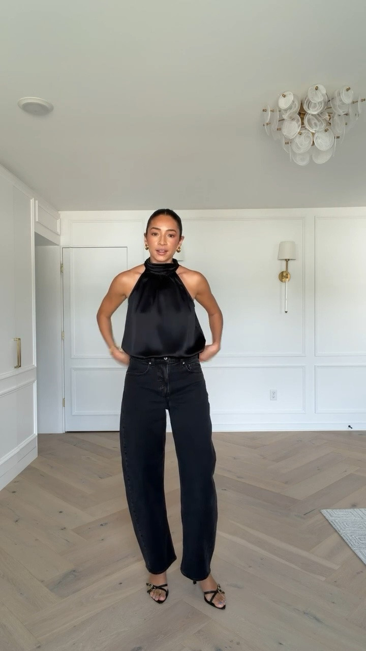 What I wore recently: Pre-fall outfit! 30% off barrel jeans! This black top is the perfect closet staple for date night outfits and fall work outfits. Wearing size S satin halter top and size 28 long barrel jeans (black wash)

fall outfit, fall fashion, black jeans, abercrombie jeans, sale alert, abercrombie sale

#LTKSaleAlert #LTKSeasonal
