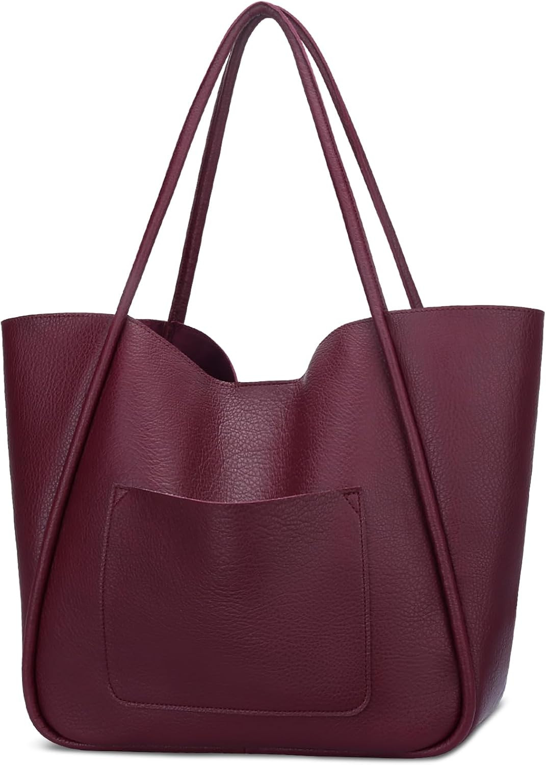 KKXIU Tote Bag for Women Vegan Leather Shoulder Purse Large Capacity Travel Bag | Amazon (US)