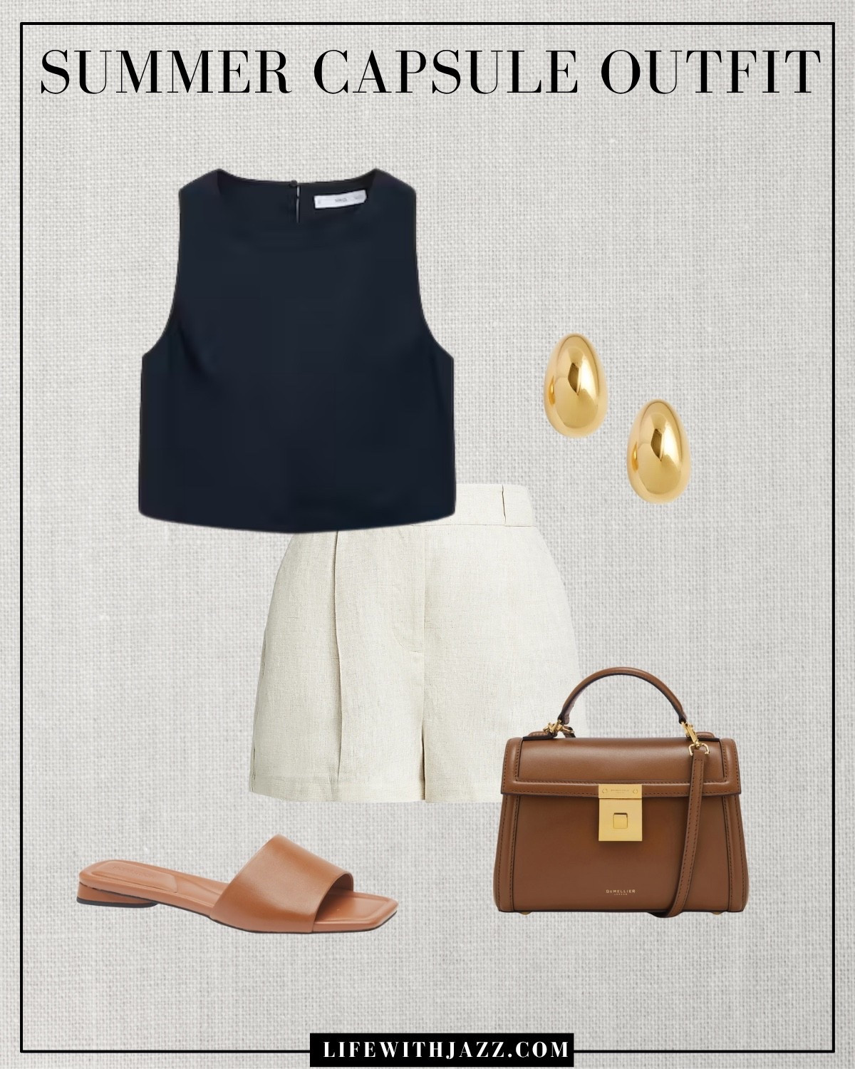 Summer capsule outfit 

Minimal style / elevated style / relaxed navy linen top / linen shorts / tan sandals / tan purse / Demellier / quince / Nordstrom / src25 

#LTKSeasonal #LTKStyleTip