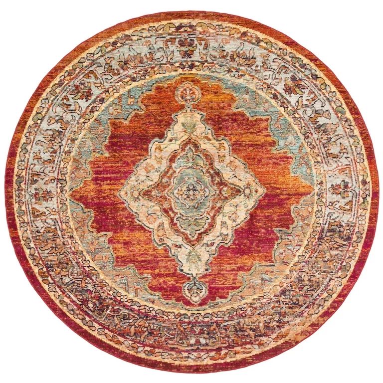 SAFAVIEH Crystal CRS500A Orange / Light Blue Rug - Walmart.com | Walmart (US)