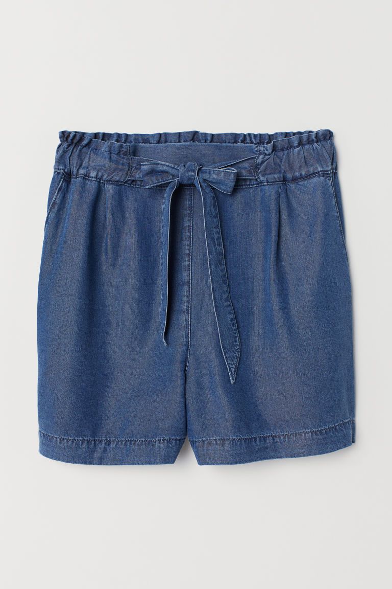 H & M - Denim shorts High Waist - Blue | H&M (US + CA)