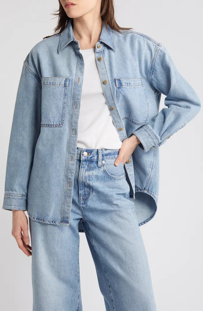 Oversize Denim Button-Up Shirt | Nordstrom Rack