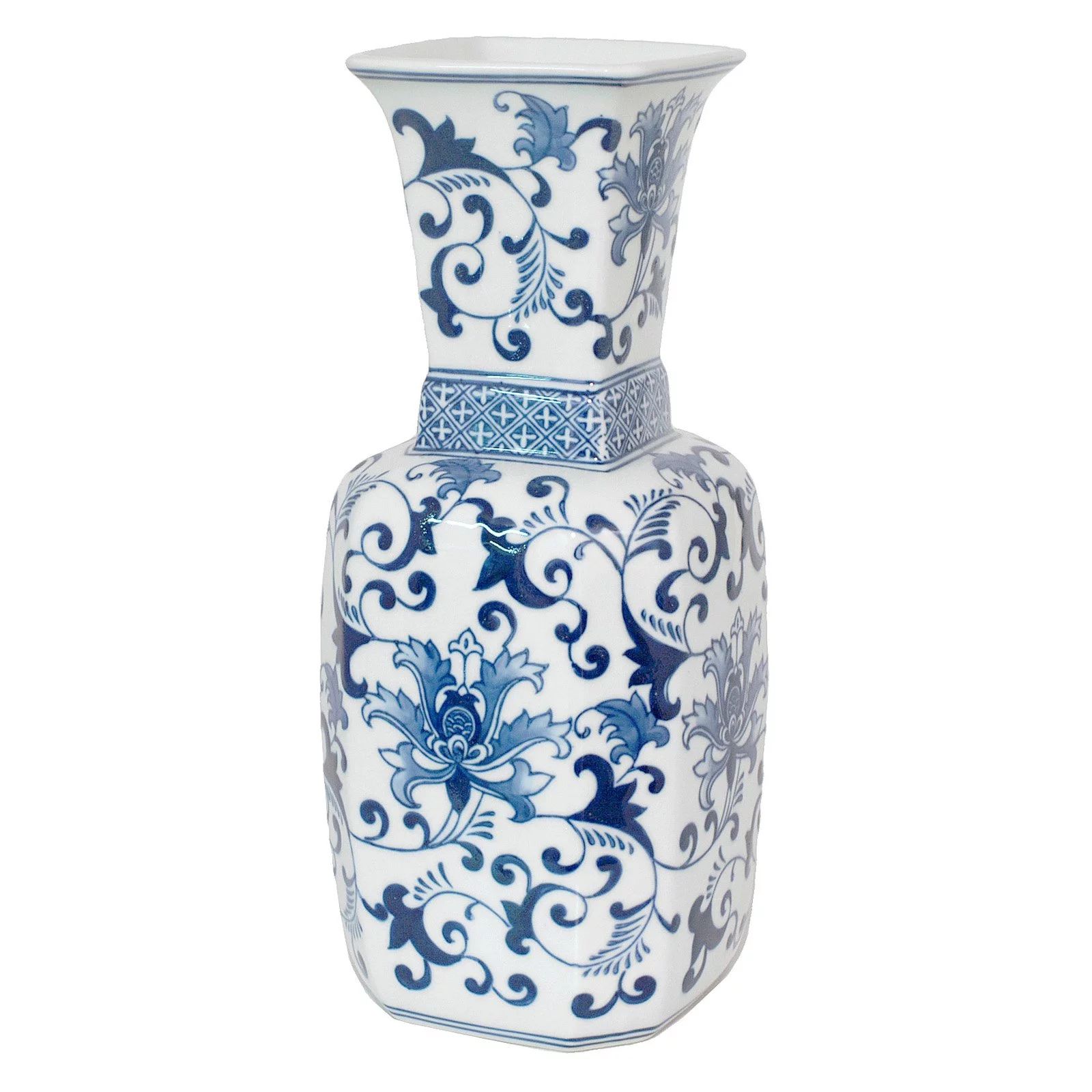 Three Hands White and Blue Ceramic Vase | Walmart (US)