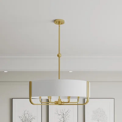 Fritzi 6 - Light Gold Dimmable Drum Chandelier | Wayfair North America