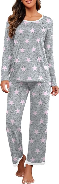 PrinStory Womens Pajama Sets Long Pjs Soft Lounge Sets XS-4XL | Amazon (US)