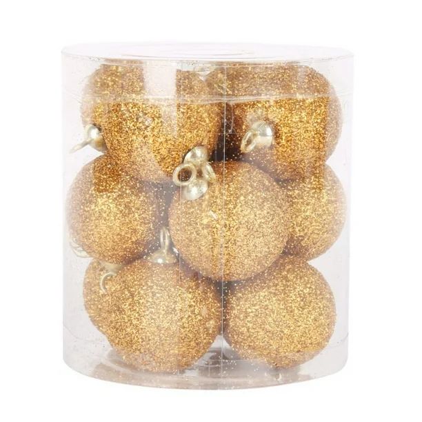 12Pcs Christmas Glitter Baubles Xmas Tree Ornament Hanging Ball Christmas Decor - Walmart.com | Walmart (US)