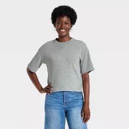 Women\u2019s Vintage Jersey Crew Neck T-Shirt - Universal Thread\u2122 Heather Gray L | Target
