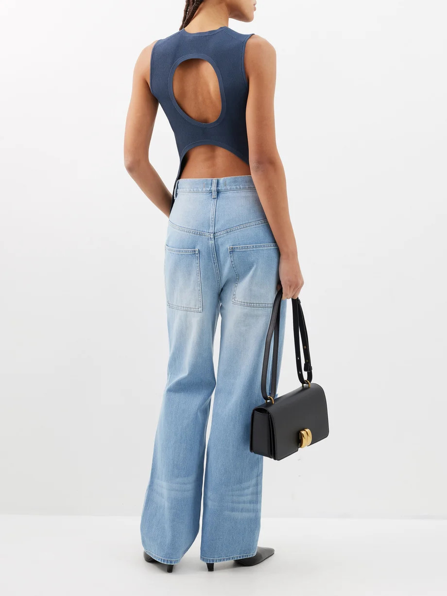 Giselle open-back ribbed-jersey tank top | Tibi | Matches (US)