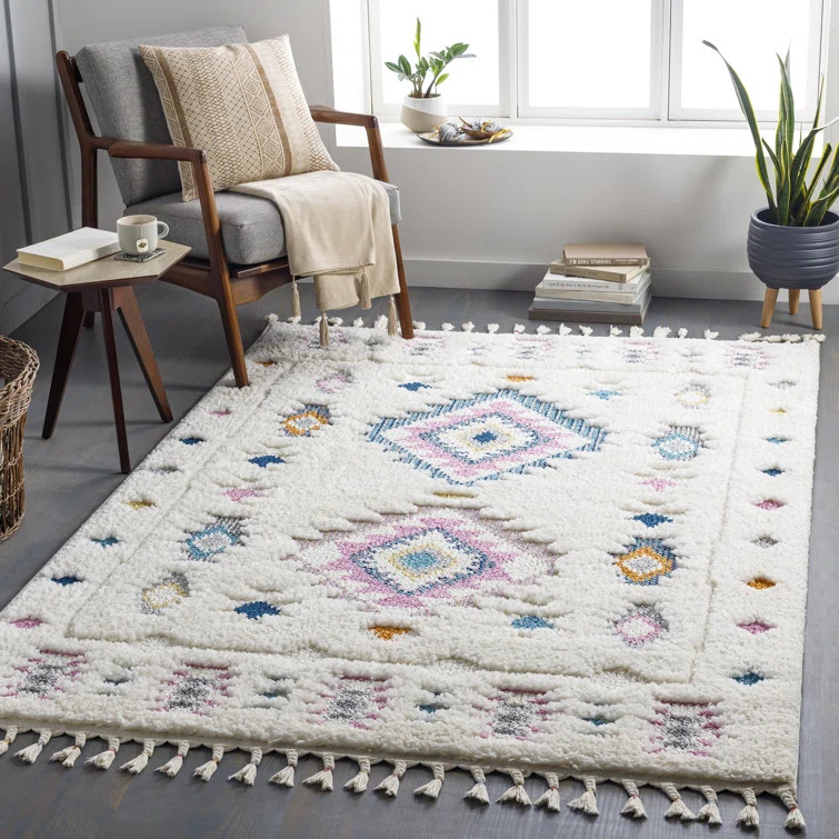 Diemer Performance Blue/Cream/Pink Rug | Wayfair North America