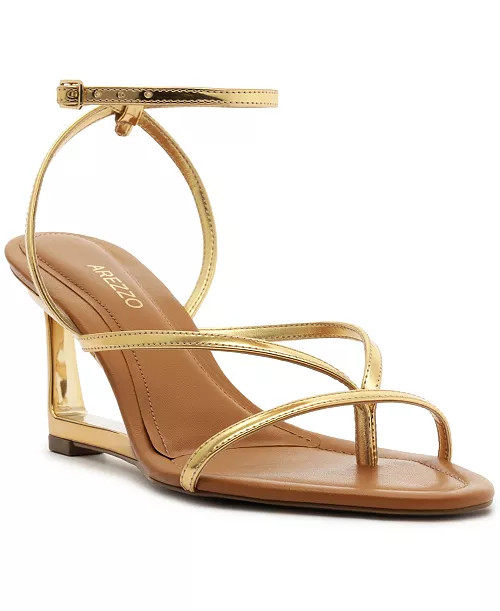 Arezzo Women's Frankie High Geometric Round Toe Wedge Sandals - Macy's | Macy's