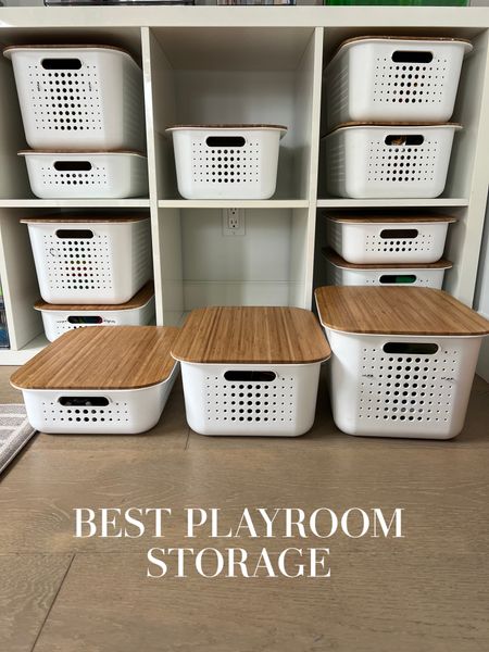 My favorite toy organization for our playroom has been these stackable bins with bamboo lids.  They come in three sizes and three colors and can fit multiple ways in a cubby storage system.
 
I also linked the target version of these bins.


Playroom organization | playroom Inspo | playroom decor | kids room decor | storage bins | kids room organization | pantry storage | bins with lids

#storagebins #homeorganization #playroom #playroomstorage #playroomdecor #kidsroom #kidsroomstorage #storageshelves

#LTKhome #LTKfindsunder50 #LTKkids