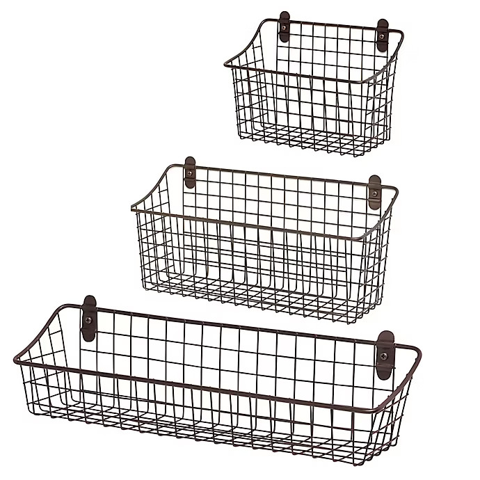Spectrum® Vintage Cabinet & Wall Mount Basket in Bronze | Bed Bath & Beyond | Bed Bath & Beyond