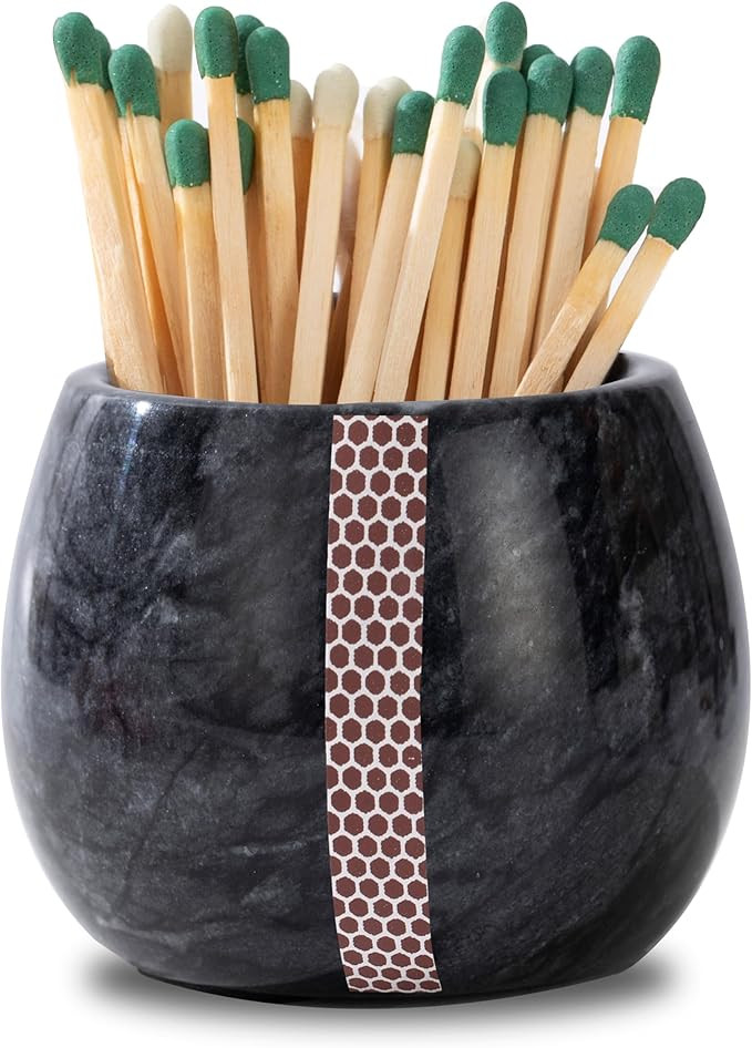 Decorative Marble Match Holder - Matches Box for Long Matches and Match Sticks- Matches in a Jar ... | Amazon (US)